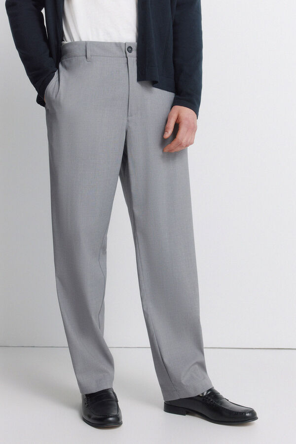 Springfield Straight relaxed fit trousers grey