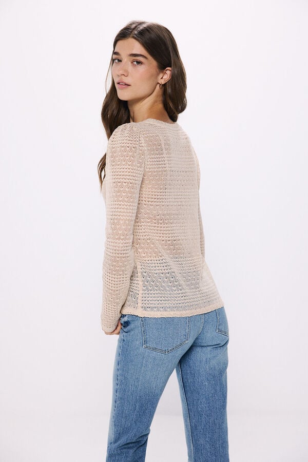 Springfield crochet structured t-shirt stone