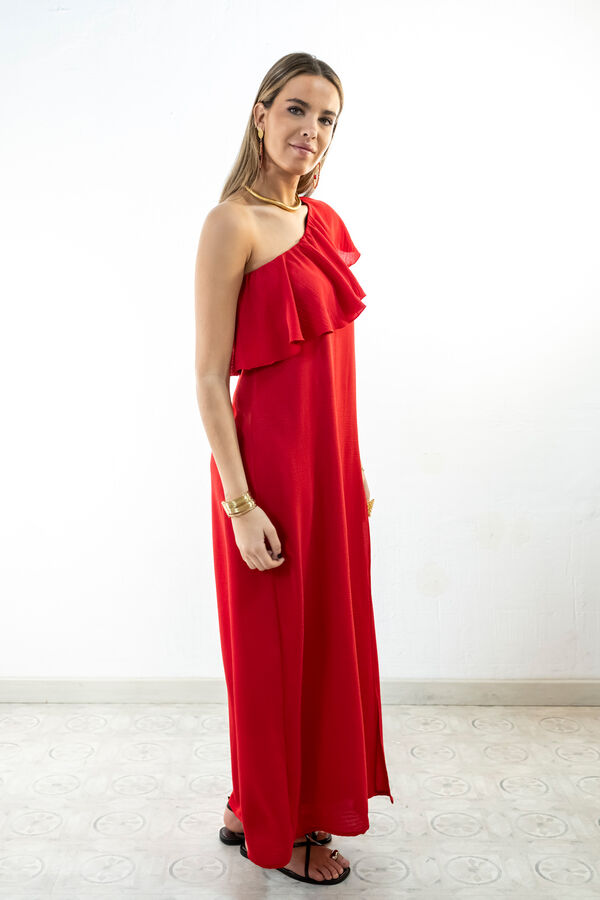 Cul Sac Vestido largo asim&eacute;trico blanco