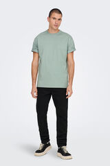 Only & Sons Camiseta de hombre relaxed fit. 100% algod&oacute;n org&aacute;nico. verde