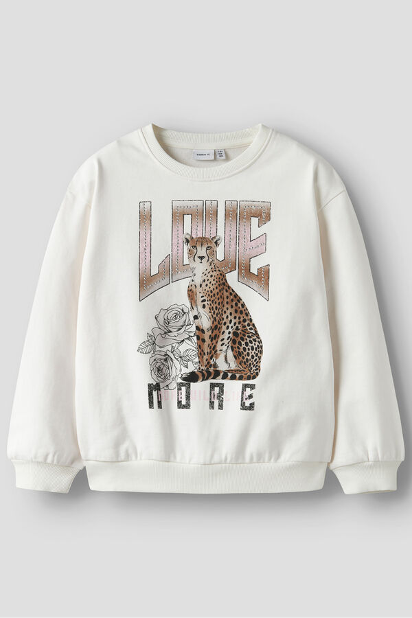Name It Sudadera leopardo blanco