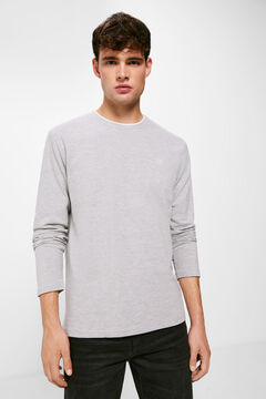 Springfield Long-sleeved piqué T-shirt gray