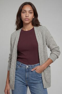 JJ REBEL Lange Strick-Strickjacke