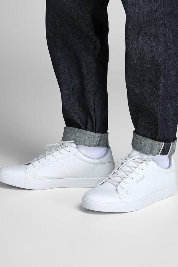 Springfield Sneaker unifarben mit farblich abgesetzter Sohle Weiß