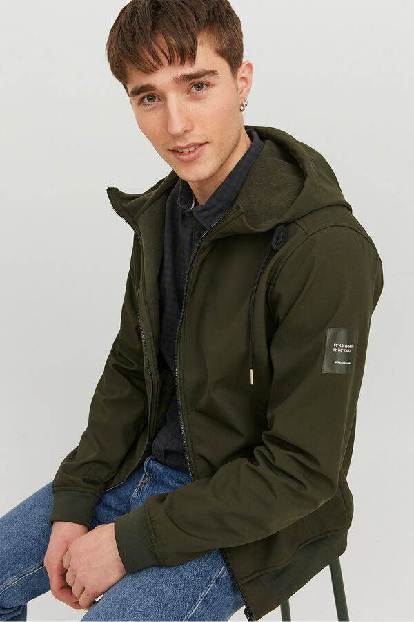 Jack & Jones Softshell jacket with hood green