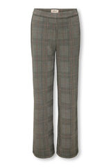 Only Girls Wide-leg plaid trouser nude