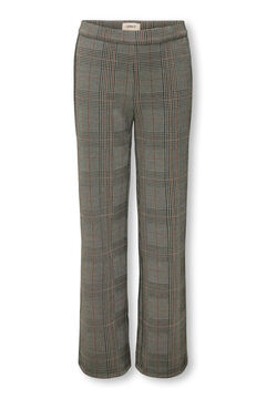 Only Girls Cal&ccedil;as de xadrez com corte largo