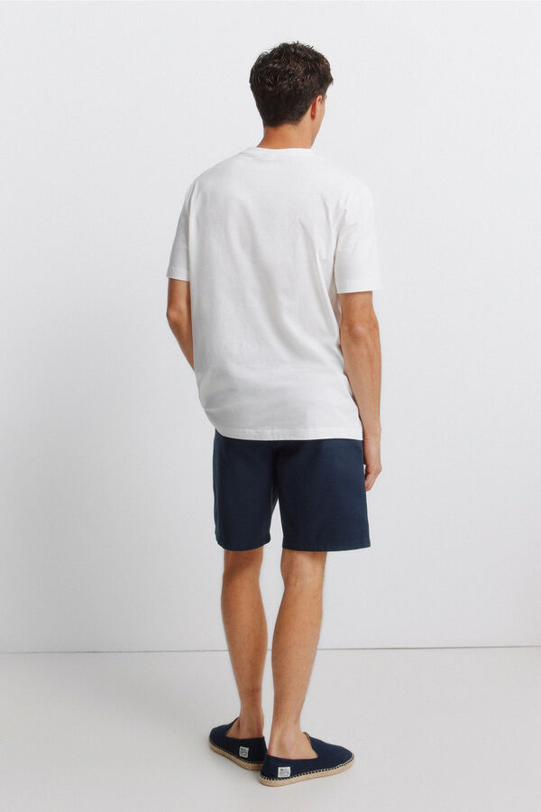 Springfield Bermudas em algod&atilde;o comfort fit azul