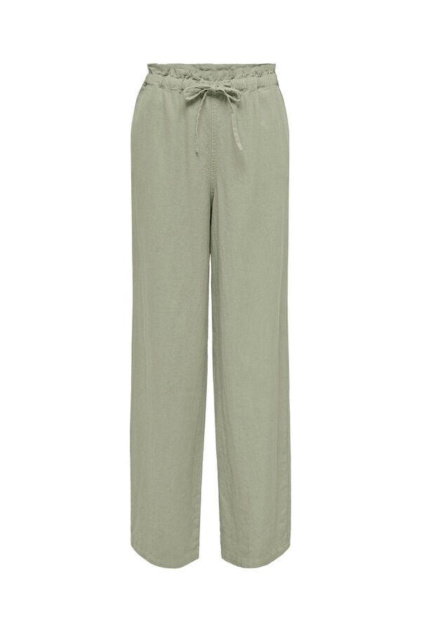 Springfield Flowing linen trousers green