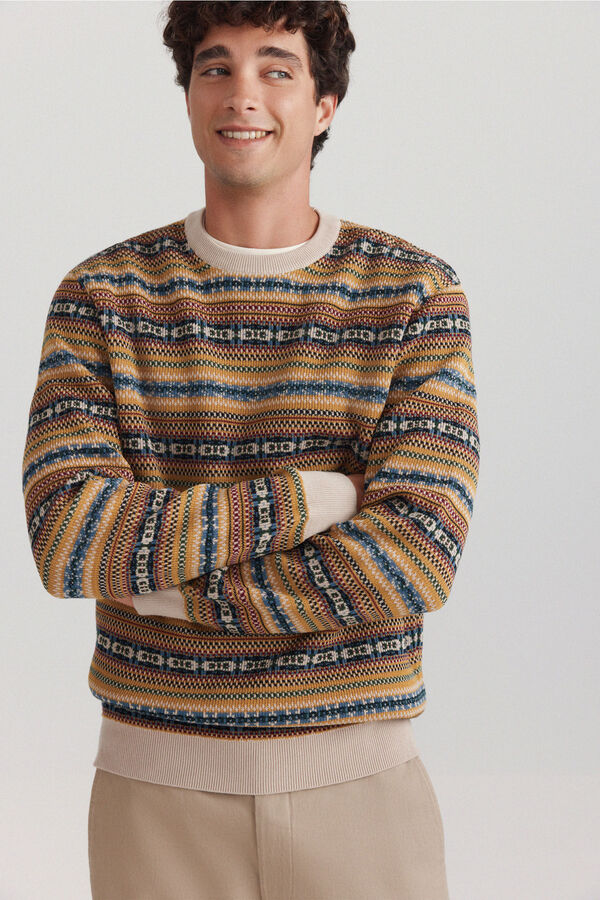 Springfield Jersey jacquard multicolor amarillo