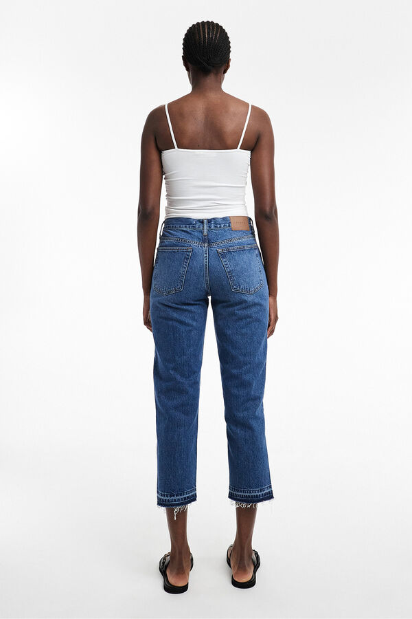 Topshop Straight fit cropped jeans Plava