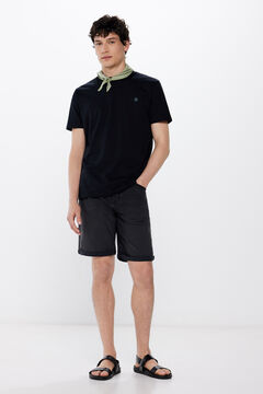 Springfield Black ultra-light regular fit denim Bermuda shorts grey mix