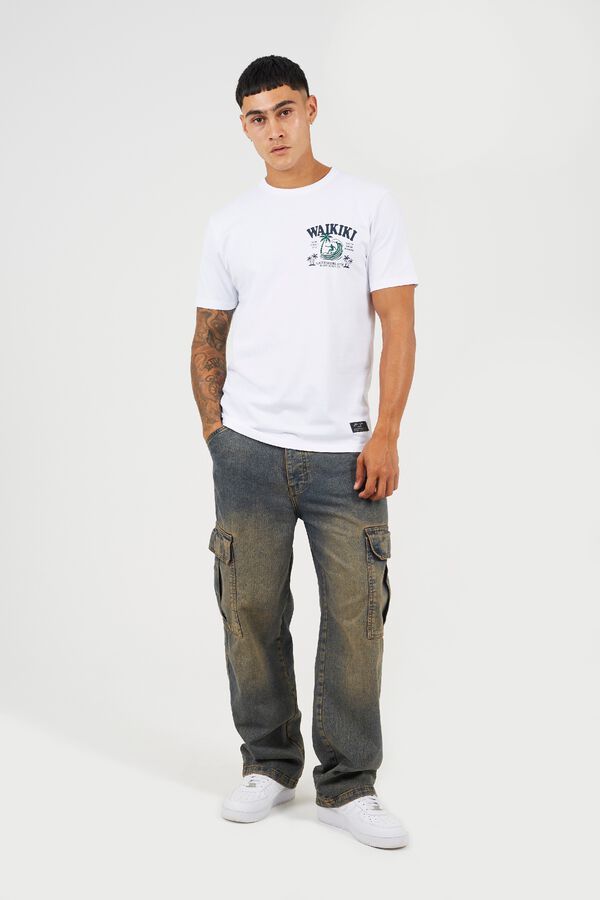 Brave Soul Printed short sleeve T-shirt white