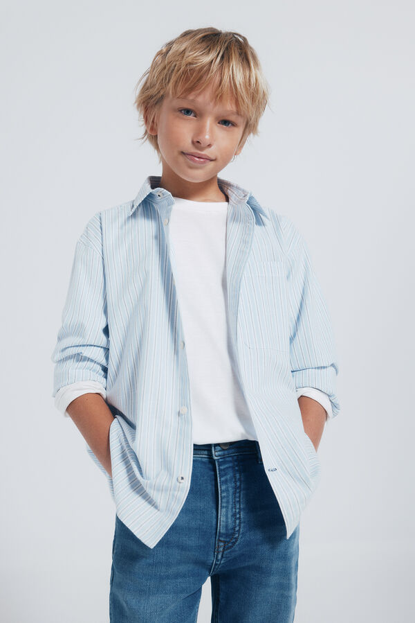 Springfield Kids Boy's blue fine stripe shirt Plava