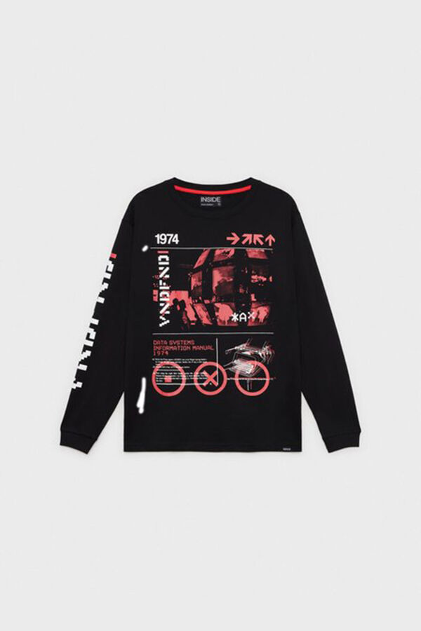Inside Camiseta Estampada Texto negro