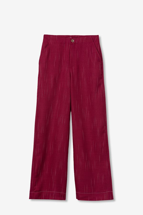 Tiffosi Pantal&oacute;n wide leg burdeos