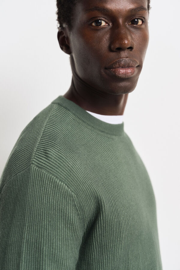 Springfield Two-tone textured jumper green