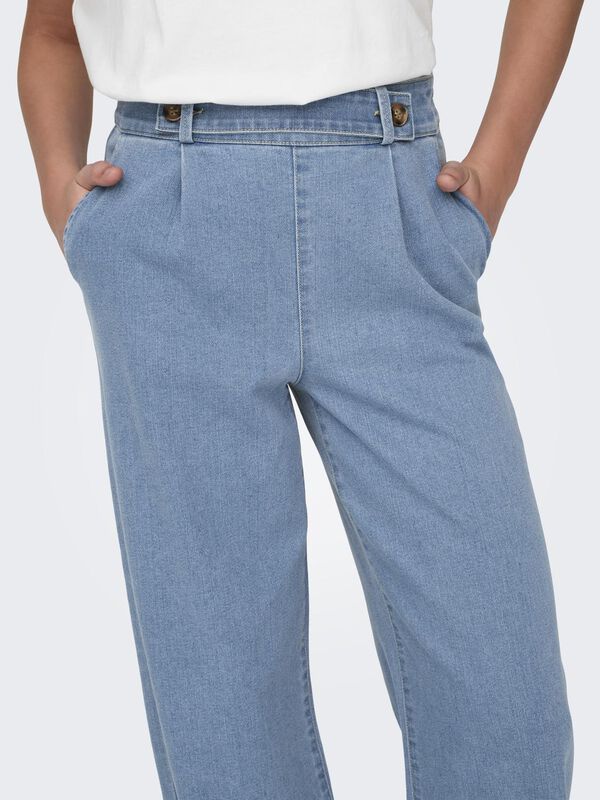 Springfield Buttoned wide leg jeans blue mix