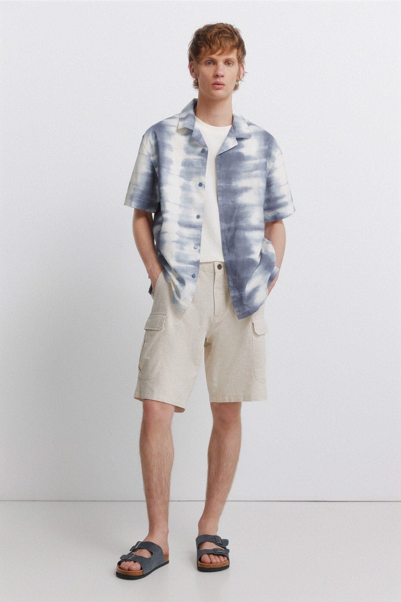 Springfield Linen cargo comfort fit Bermuda shorts