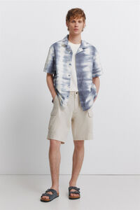 Springfield Linen cargo comfort fit Bermuda shorts