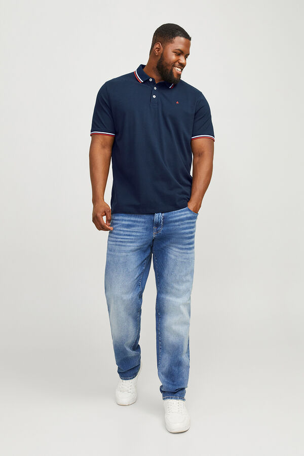 Jack & Jones PLUS Essential short-sleeved polo shirt blue