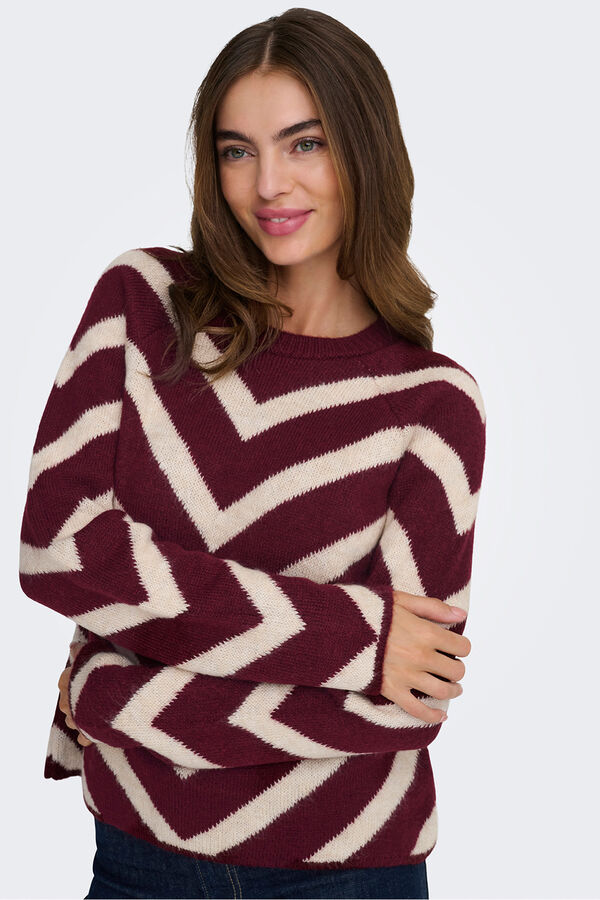 Only Camisola com estampado geométrica rosa