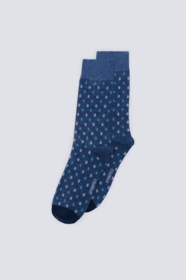 Springfield Geometric cotton sock blue