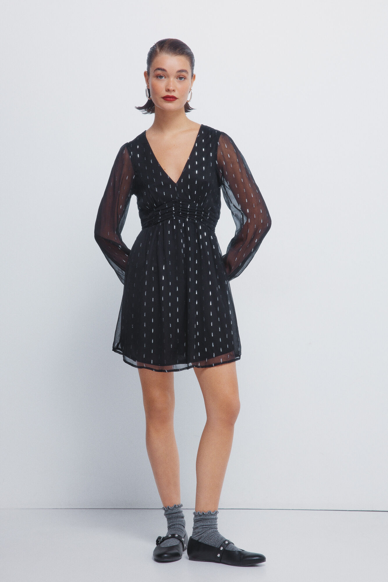 Springfield Short dress with lurex details