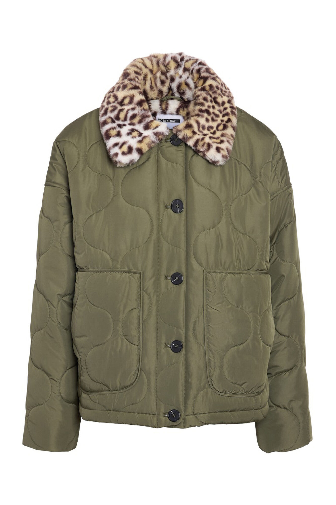 Noisy May abrigo quilted animal print