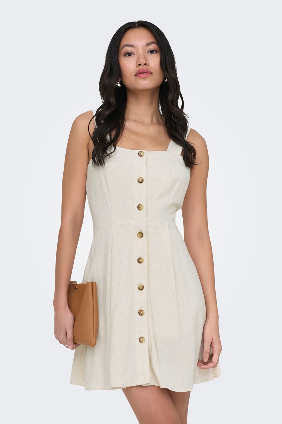 Vestido corto de lino