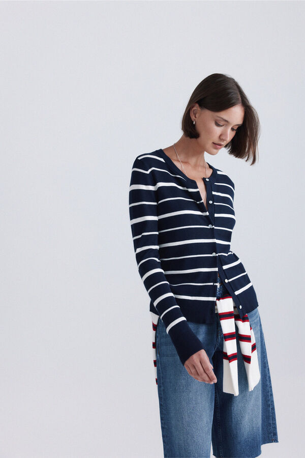 Springfield Thin button cardigan blue