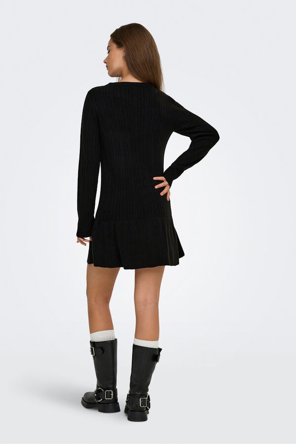 Only Vestido corto volante negro