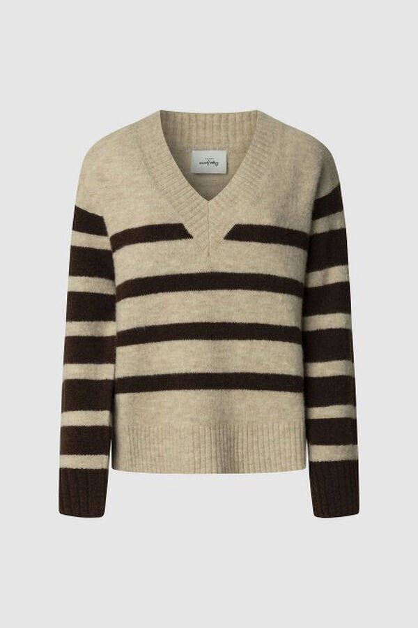 Pepe Jeans Cecil Stripe Jersey-Knit Jumper marron