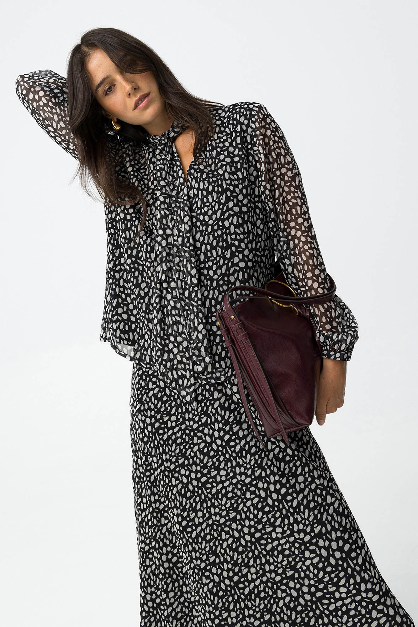 Tiffosi Blusa Estampada con Lazo