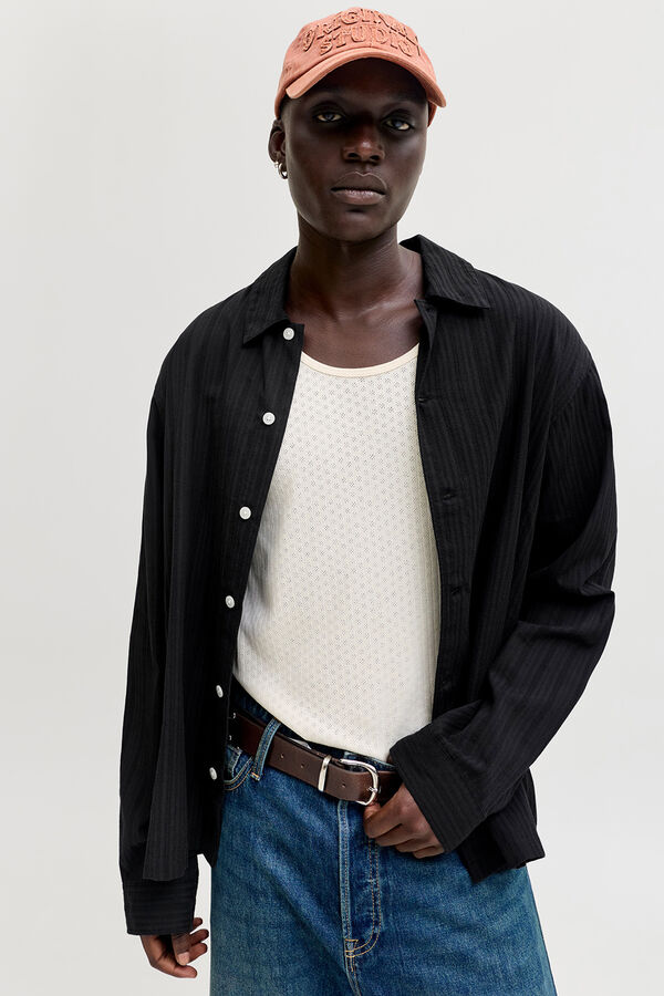 Jack & Jones Camisa textura negro