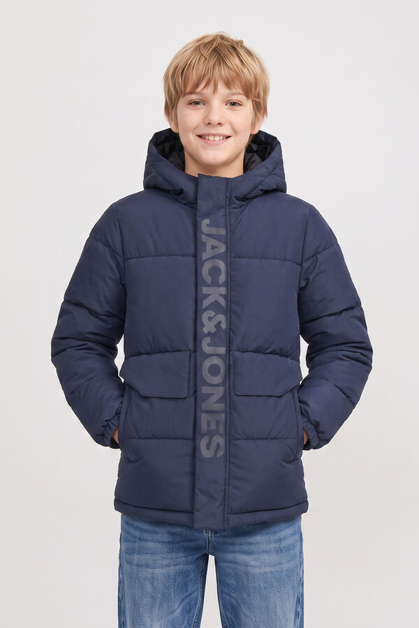 Jack & Jones Junior Puffer jacket with hood blue