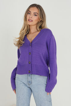 Springfield Jersey knit jacket with four-button fastening purple
