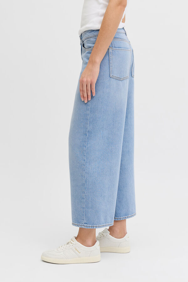 Jack & Jones Jeans cropped tiro alto lavado azul