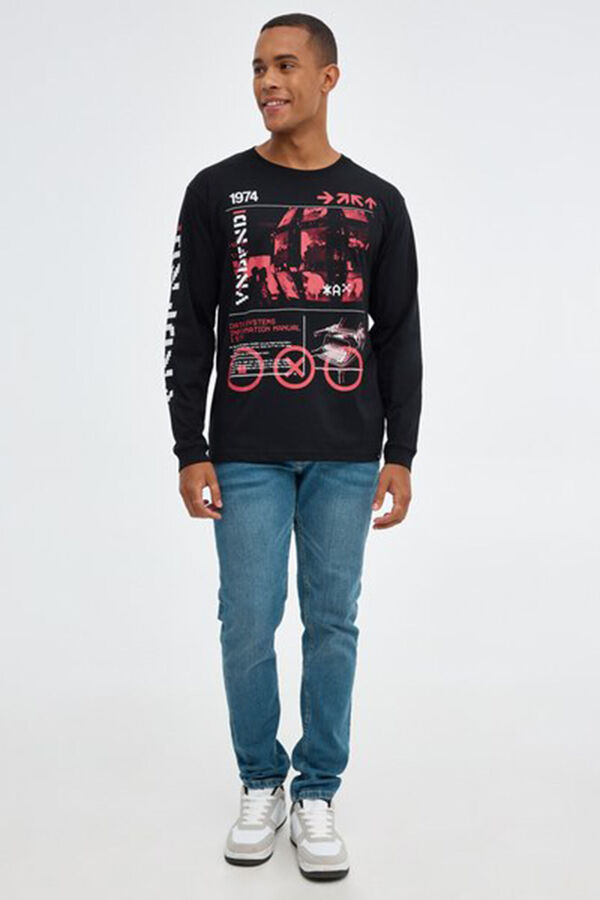 Inside Camiseta Estampada Texto negro