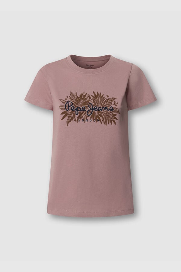Pepe Jeans T-shirt b&aacute;sica de manga curta rosa