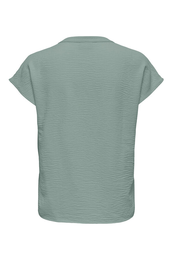 JDY Blusa manga corta lino verde