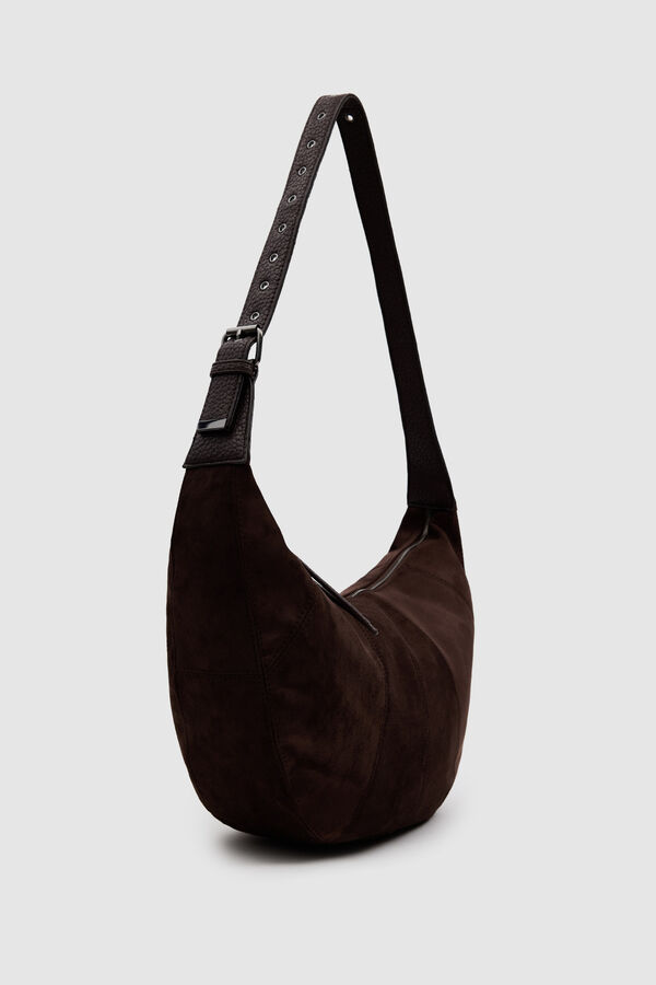 Inside Faux leather crossbody bag nude