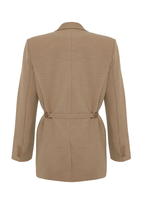 Trendyol Tie-waist oversized blazer grey