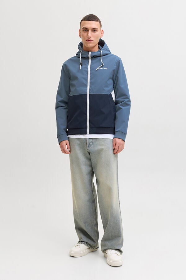 Jack & Jones bomber jacket with hood grey