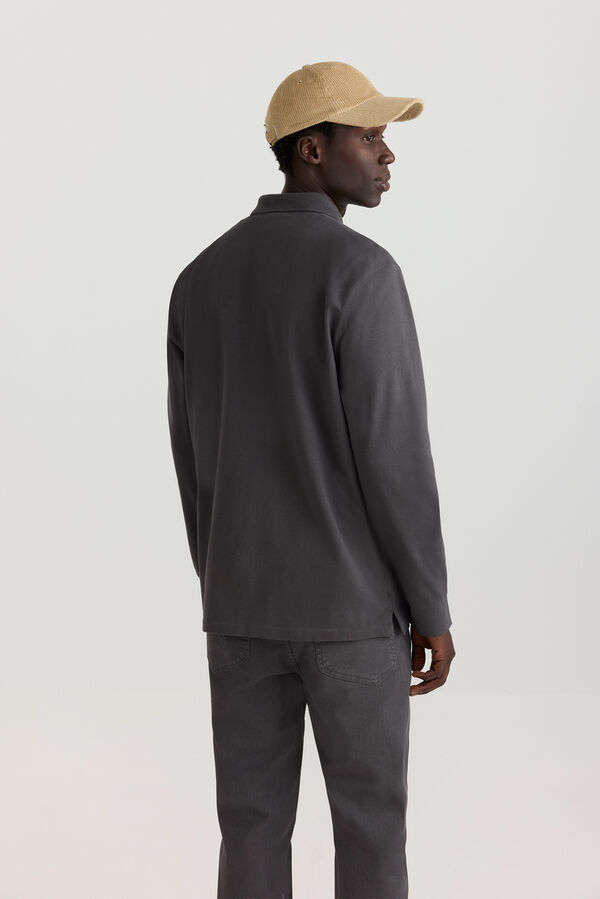 Springfield Polo piqu&eacute; manga larga regular fit gris