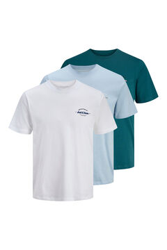 Jack & Jones Pack 3 camisetas b&aacute;sicas azul