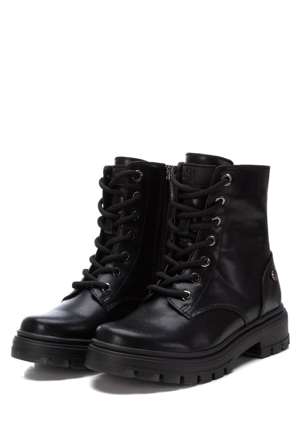 XTI Biker lace-up ankle boot black