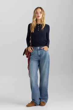 Springfield Wide leg mid-rise jeans