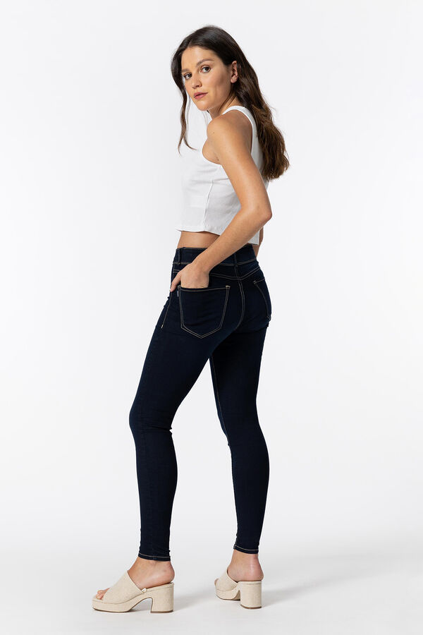 Tiffosi Jeans Skinny Tiro Alto azul