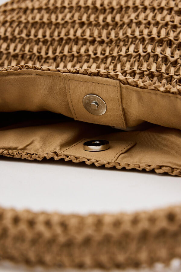 Inside Rafia shoulder bag nude